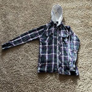 Purple Empyre Flannel Hoodie - Small